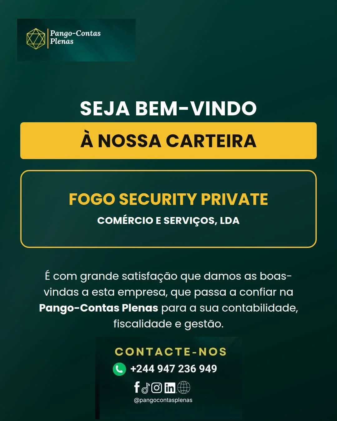 Seja bem-vindo à nossa carteira: Fogo Security Private